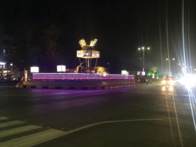Ashoka Vihar Circle at night